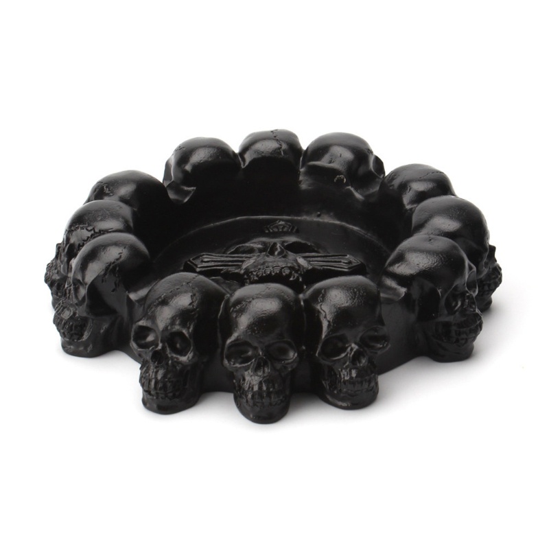 🔥 AOTO Fashion Funny Skull Ashtray Cross Ghost Head Ashtray Decor Interior Gothic Style for Restaurant Bar Coffee Shop Office