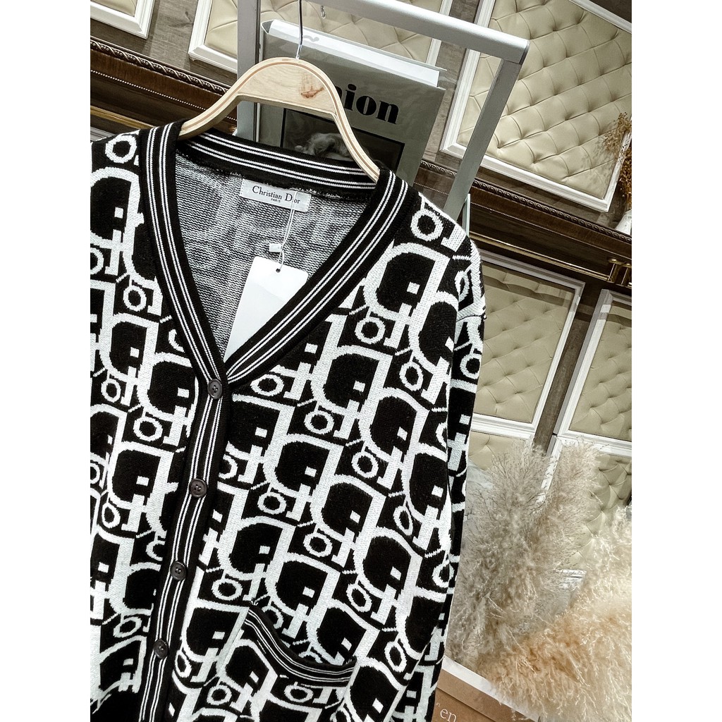 Áo khoác Cardigan họa tiết Quảng Châu cao cấp, Cadigan len dày dặn thương hiệu thời trang D&amp;R L034