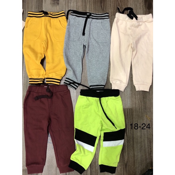 Quần jogger lót nỉ bé trai xuất dư xịn dày ấm