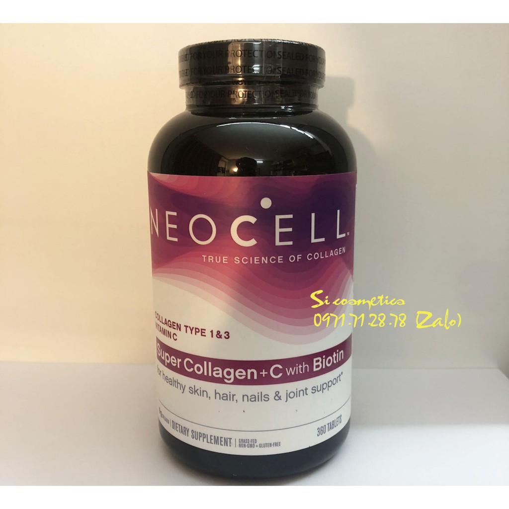 [360 Viên] Viên Uống Super Collagen Neocell +C 6000 Mg type 1 - 3 Neocell 360 viên