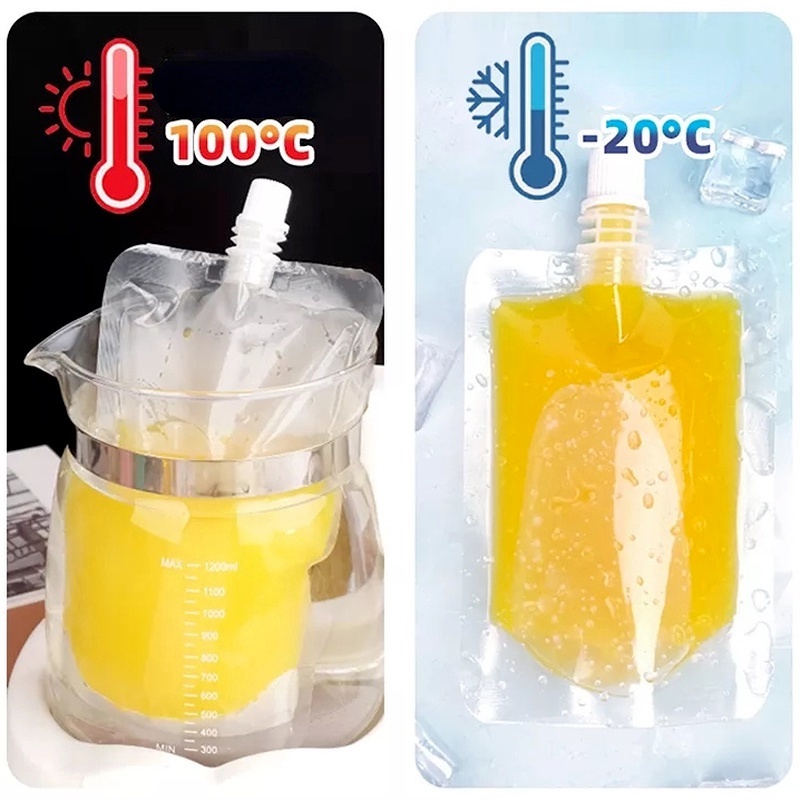 Túi Đựng Nước Trái Cây / Bia Trong Suốt Có Vòi Xịt 200-2500ml