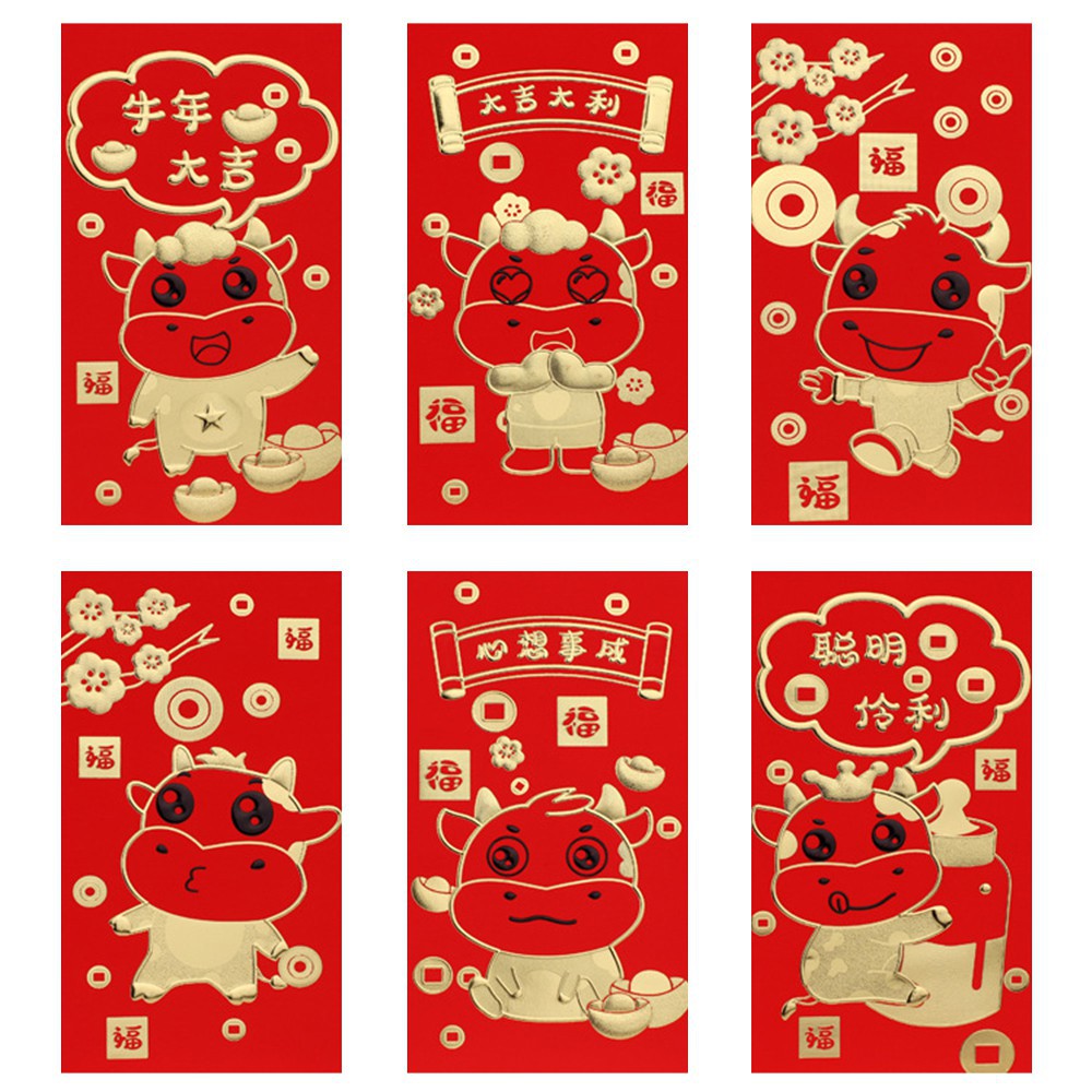 6 Bao Lì Xì Chúc Mừng Năm Mới 3d 2021