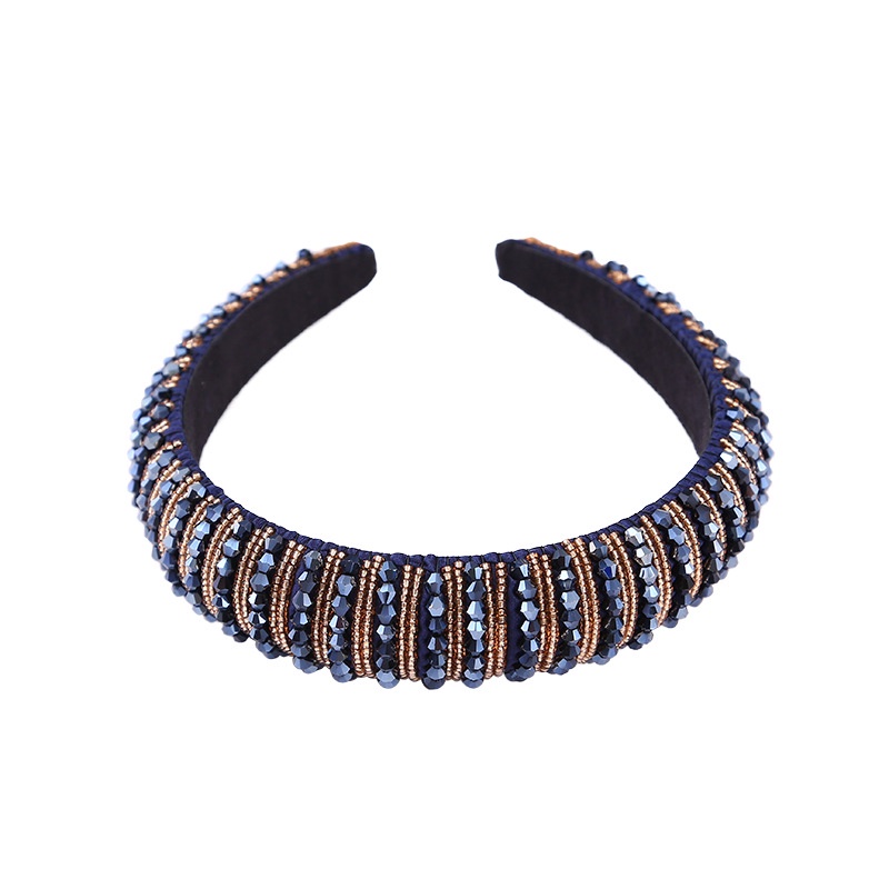 Băng Đô Cài Tóc Bản Rộng Đính Hạt Pha Lê Phong Cách Baroque Sang Trọng Thời Trang Cho Nữ