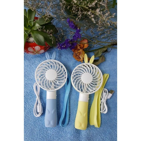 🔥Quạt cầm tay Tai Thỏ kèm dây đeo ĐI HỌC/ĐI LÀM/DU LỊCH - Hàng Cao Cấp - SIÊU MÁT - 3 Tốc Độ | BigBuy360 - bigbuy360.vn