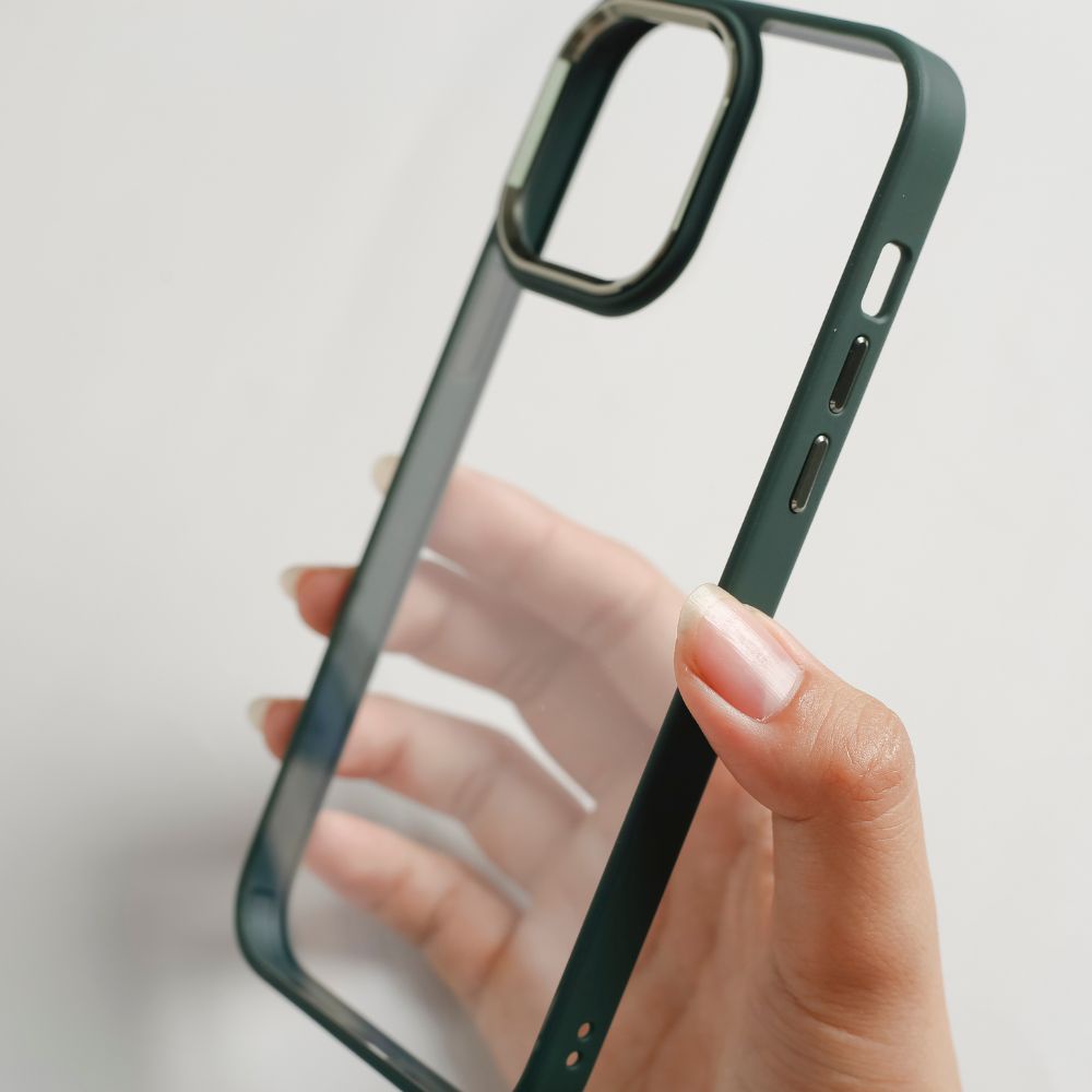 Ốp lưng trong kính viền silicon màu dành cho iPhone 14/14Plus/14Pro/14Promax/13/ 13pro/13promax  FUKIA OP217