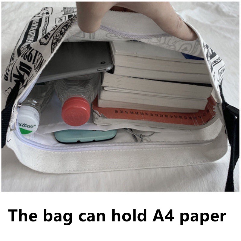 Túi Đeo Vai Bằng Vải Canvas Thiết Kế Mới Đơn Giản Thời Trang