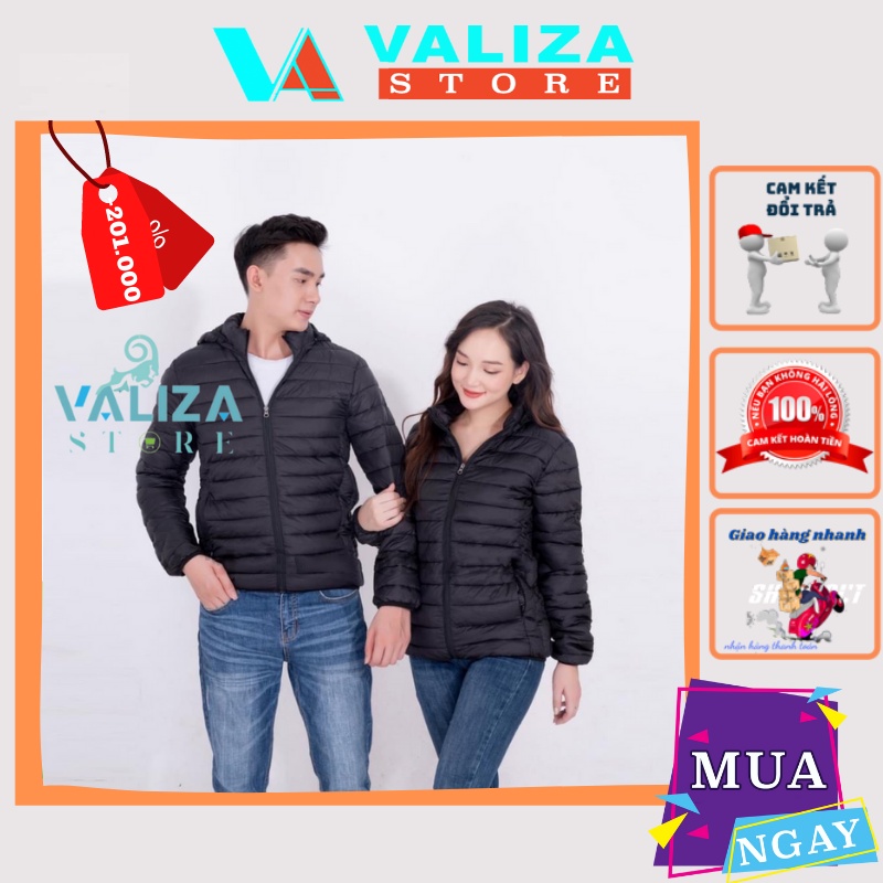 Áo khoác phao nam nữ hàn quốc có mũ lót lông Quảng Châu cao cấp 2021 VALIZA AK02