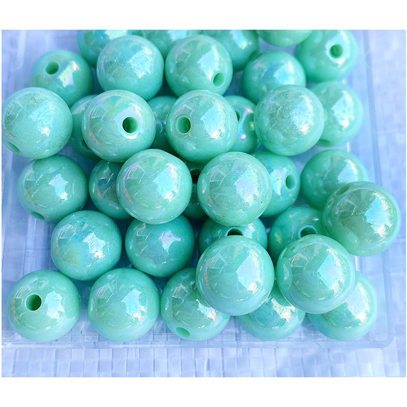 Hạt Xỏ Tròn Bằng Acrylic Màu Sắc 6 8 10 12mm Dùng Làm Vòng Tay DIY