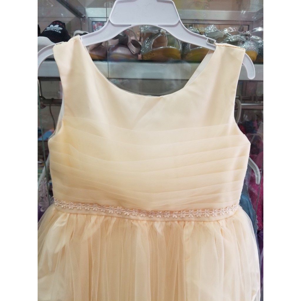 Đầm voan da hội nơ lớn chân ren cho bé gái