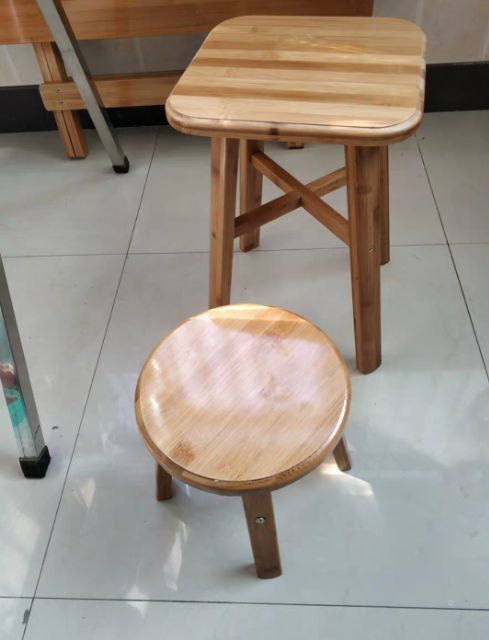 Sẵn, GHẾ ĐẨU = TRE: tròn + vuông 100%Tre Tự Nhiên