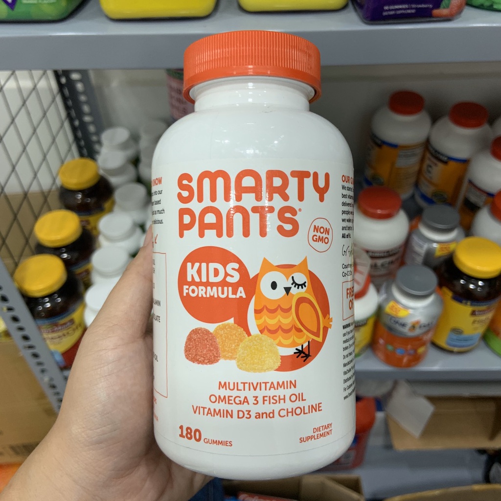 Kẹo dẻo vitamin trẻ em date 1/2025 Smarty Pants Kids Formula Multivitamin 180 viên tổng hợp các vitamin - EDS Hàng Mỹ