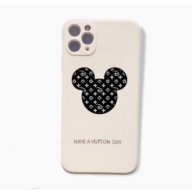 Ốp lưng iphone chuột micky cạnh vuông giả ip12 5/5s/6/6plus/6s/6splus/7/7plus/8/8plus/x/xr/xs/11/12/pro/max/plus/promax