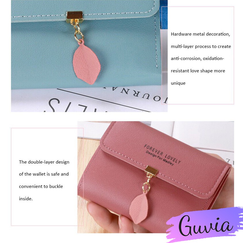 [Mã WAMT2405 giảm 10K đơn 0K] Ví mini đựng thẻ đựng tiền cao cấp GT75 Ví nữ khóa chiếc lá đẹp | BigBuy360 - bigbuy360.vn