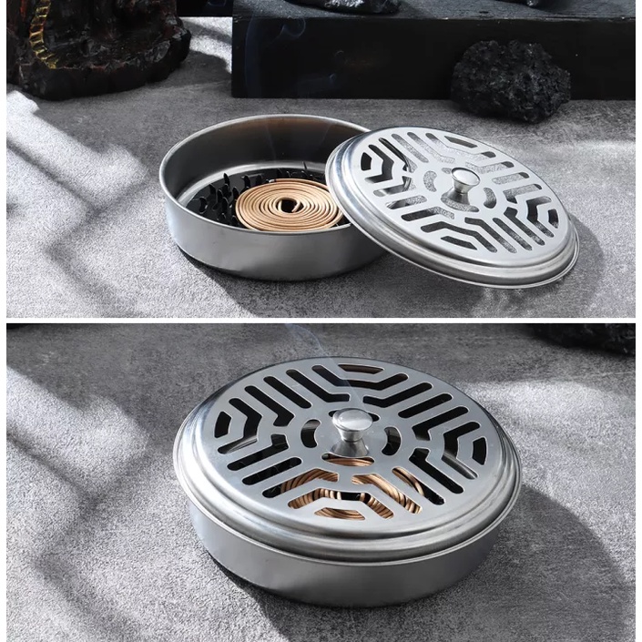 Khay nhang muỗi cao cấp kèm nắp tiện dụng ( giao màu ngẫu nhiên)