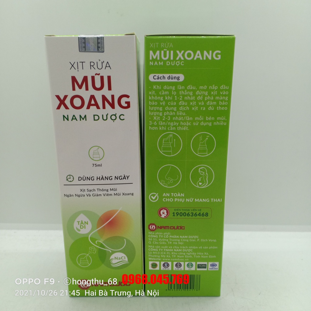 XỊT RỬA MŨI XOANG NAM DƯỢC - Xịt sạch thông mũi, ngăn ngừa và giảm viêm mũi xoang