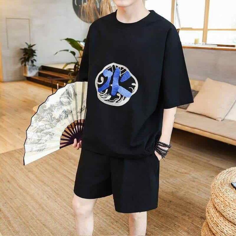 Bộ đồ UNISEX nam nữ in chữ Hàn TP07