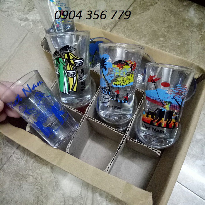 BỘ 12 LY IN HÌNH BIỂU TƯỢNG VĂN HÓA VIỆT NAM