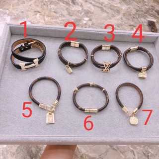 tổng hợp vòng đeo tay hãng Lv (chất liệu da mềm) nâu tiêu chuẩn