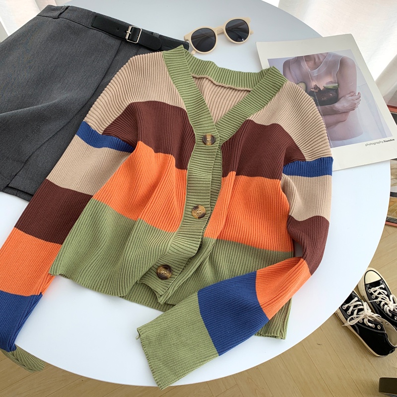 Xiaozhainv Áo Khoác Cardigan Vải Dệt Kim Tay Dài Dáng Rộng Cài Khuy Phong Cách Hàn Quốc Thời Trang | BigBuy360 - bigbuy360.vn