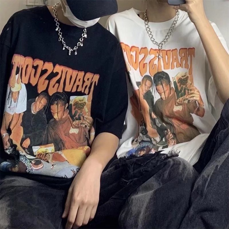 Áo Thun Tay Ngắn Dáng Rộng In Họa Tiết Phong Cách Hip Hop Thời Trang Mùa Hè Mới 2023 Cho Nam