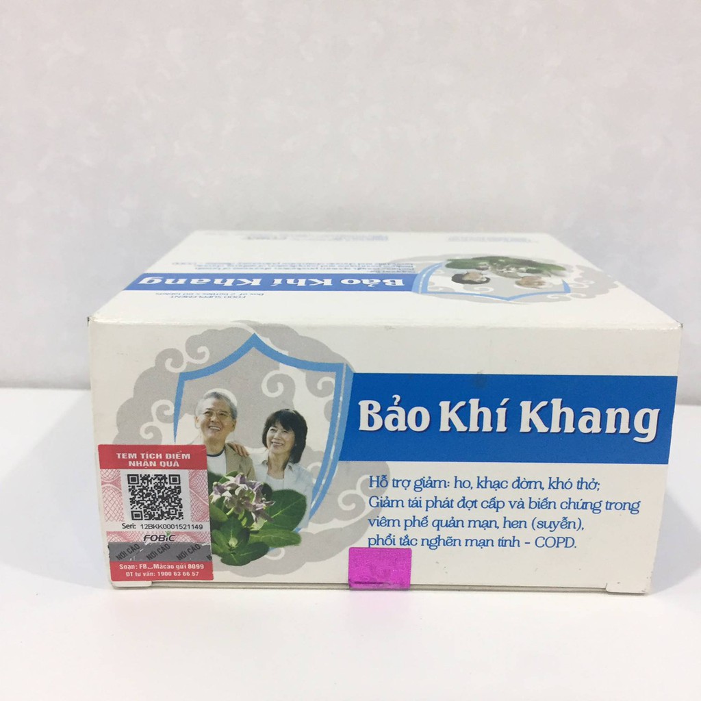 Bảo Khí Khang-Hỗ trợ Giảm Đờm, Ho, Khó thở; Hỗ trợ Giảm tái phát: Hen suyễn, Viêm phế quản mạn, COPD