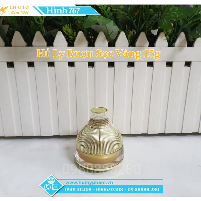 CHAI LỌ CHIẾT MỸ PHẨM - Hủ Ly Ruợu Sọc Vàng 15g