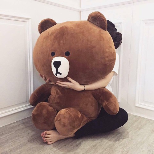 Gấu bông Brown dễ thương khổ vải 80cm(size 60cm)