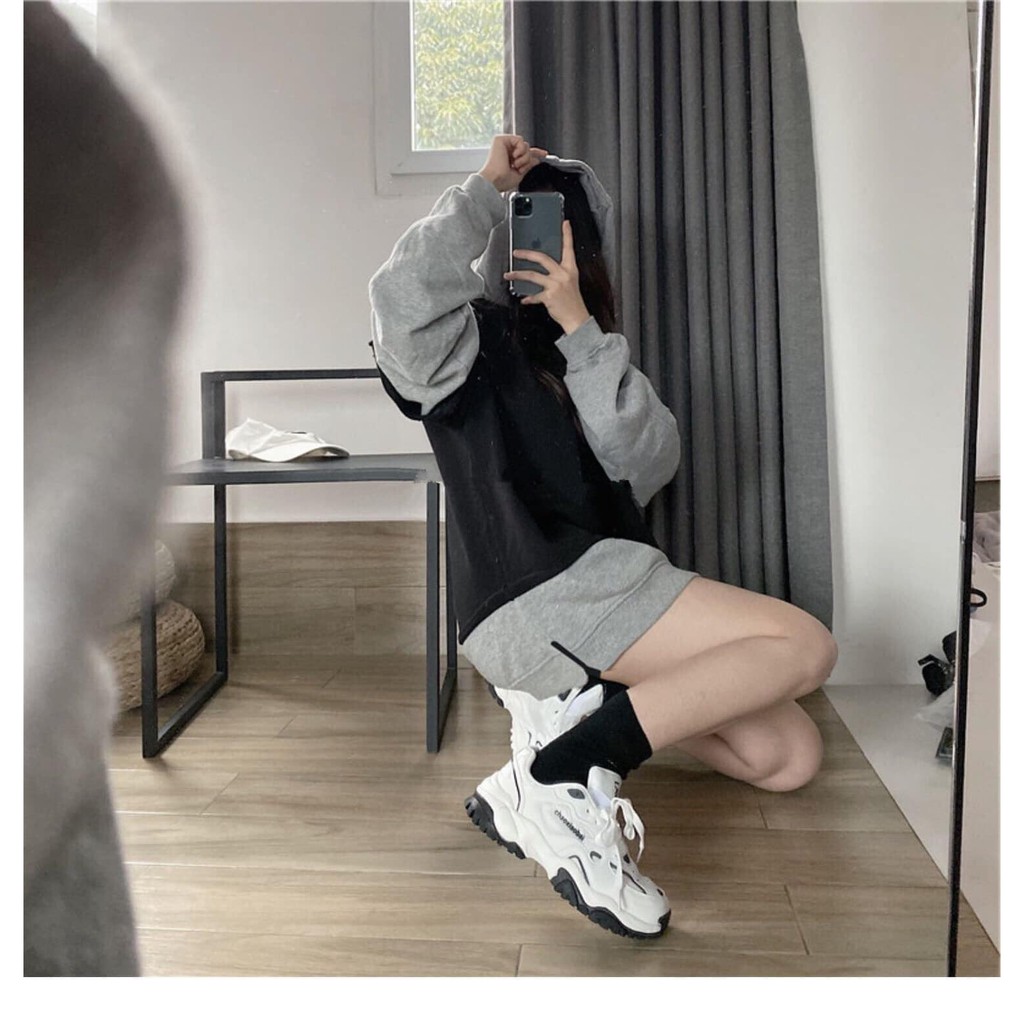 Áo hoodie nỉ phối tay Unisex form rộng siêu hót | BigBuy360 - bigbuy360.vn