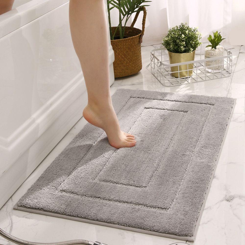 Thảm lót cửa chùi chân Mềm Mại Hình Chữ Nhật Màu Trơn Dành Cho Phòng Tắm