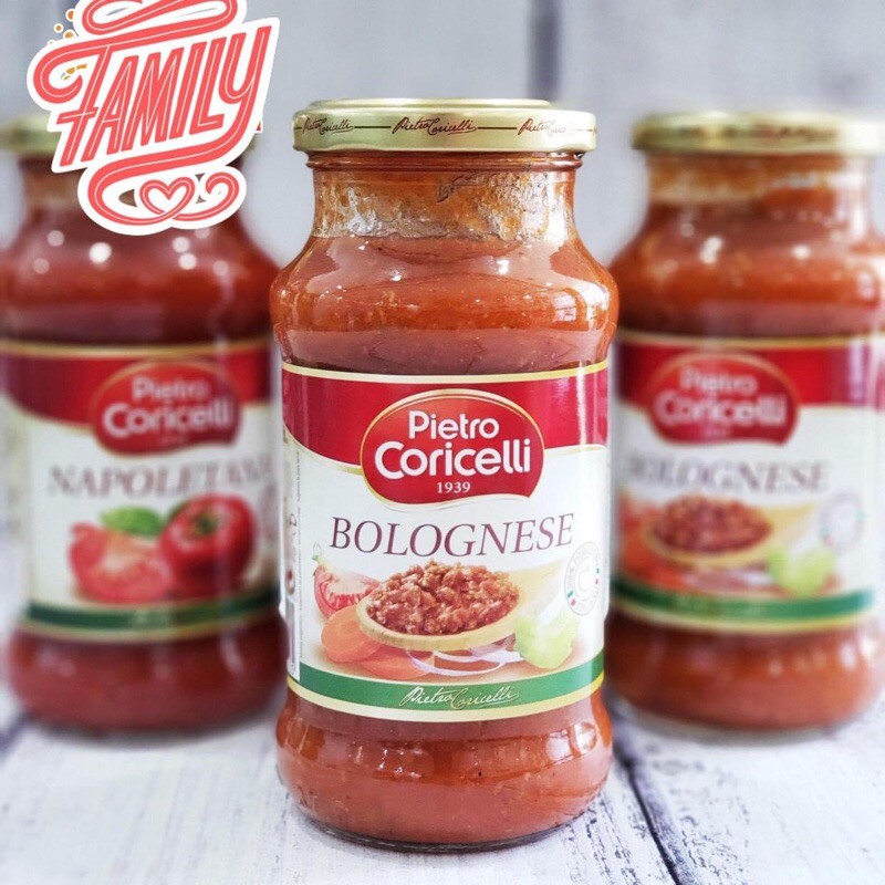 Sốt Mỳ Ý Bolognese Pietro Coricelli 350g-Sốt Thịt Bò Băm Truyền Thống Cho Các Món Mỳ Spaghetti,Nui,Pizza Chuẩn Vị Ý