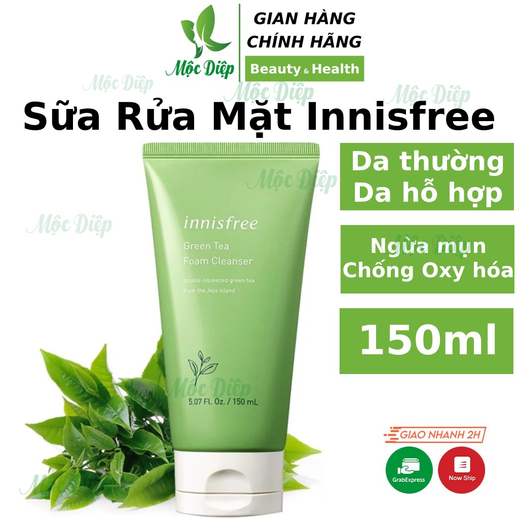 Sữa Rửa Mặt Innisfree Cleansing Foam 150ml trắng da, giảm mụn, se khít lỗ chân lông - Mộc Diệp