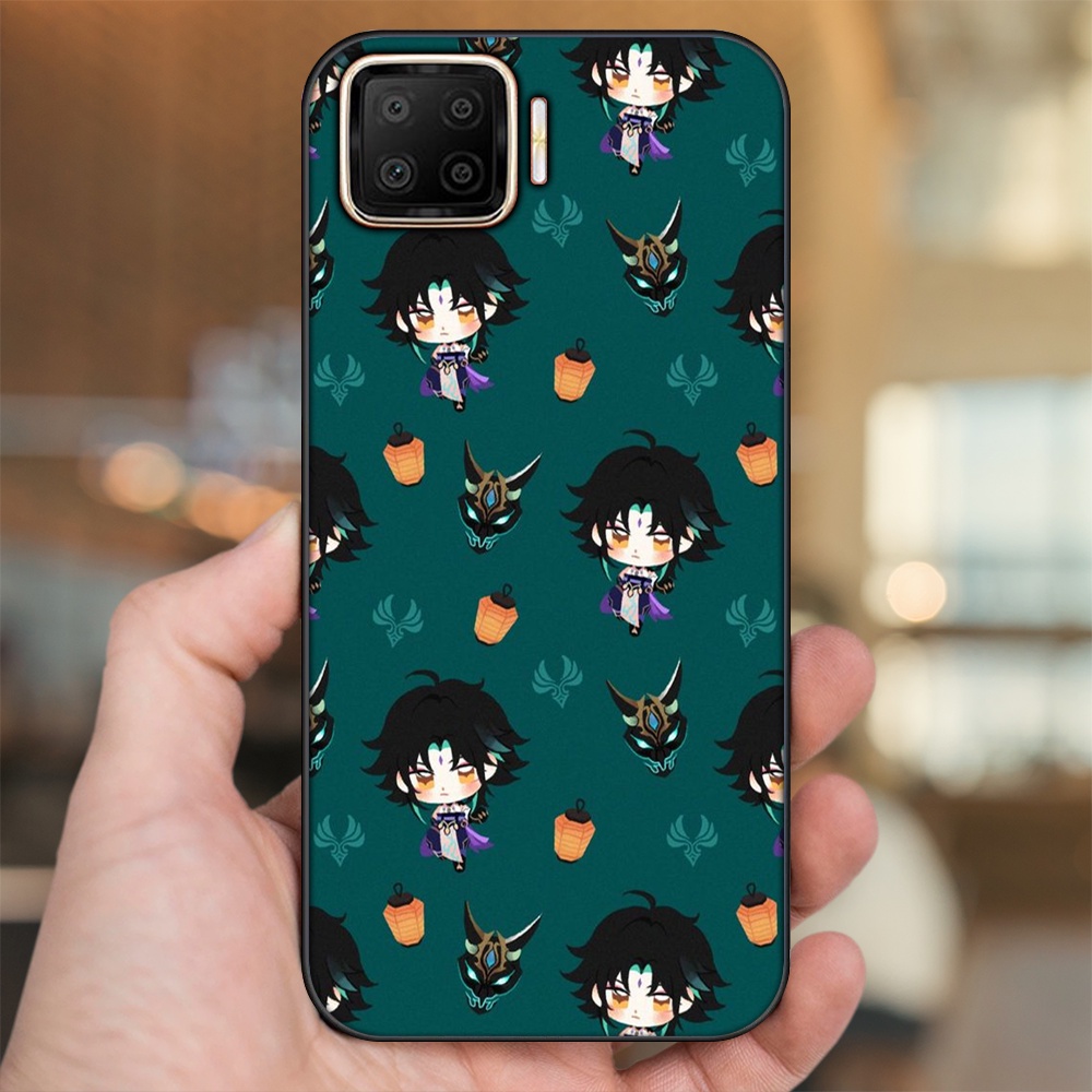 Ốp lưng Oppo A73, A93 4G viền đen in hình Xiao Genshin Impact