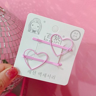 Set 2 Kẹp Tóc Xước Trái Tim