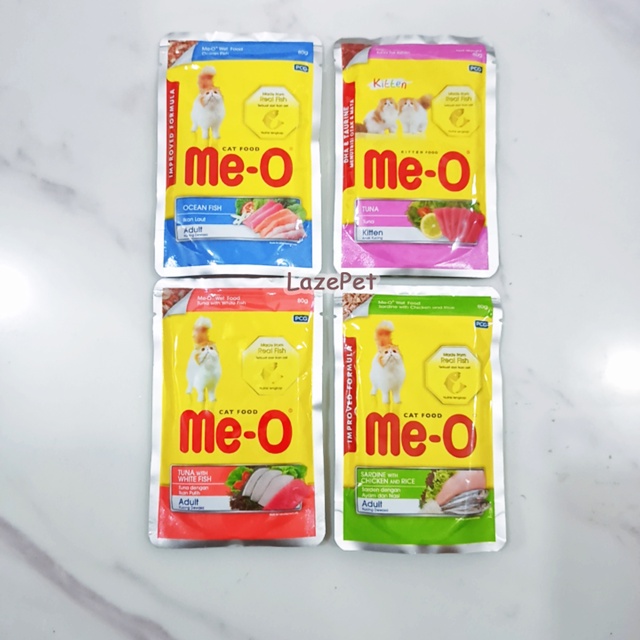Pate mèo Me-O gói 80g - Pate cho mèo con, mèo lớn thơm ngon đầy đủ dinh dưỡng LazePet