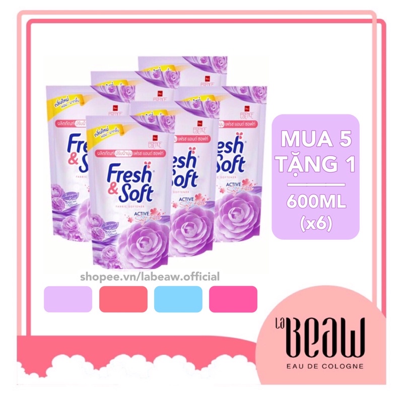 MUA5TẶNG1 Nước xả FRESH SOFT Thái Lan 600ML (thơm hơn COMFORT)