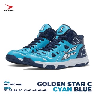 Giày thể thao bóng chuyền nam nữ Beyono Golden Star C Cyan Blue, đế cao su tự nhiên, chịu lực, thoáng khí