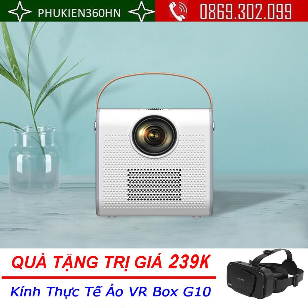 (QUÀ TẶNG 239K) (Hỗ Trợ Tiếng Việt) Máy Chiếu Mini Siêu Nét Kết Nối Bluetooth Wifi Chạy Hệ Điều Hành Android S6 Cao Cấp