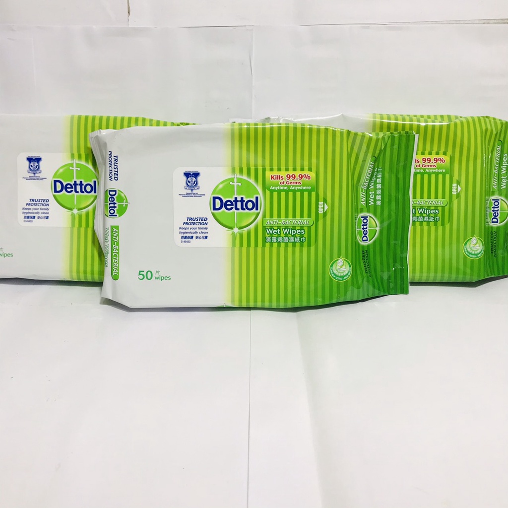 Khăn Ướt Dettol Kháng Khuẩn Gói 50 Miếng (CHÍNH HÃNG)