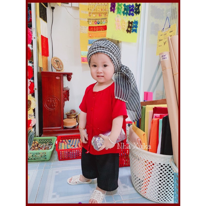 Khăn rằn chụp ảnh cho bé 🌾