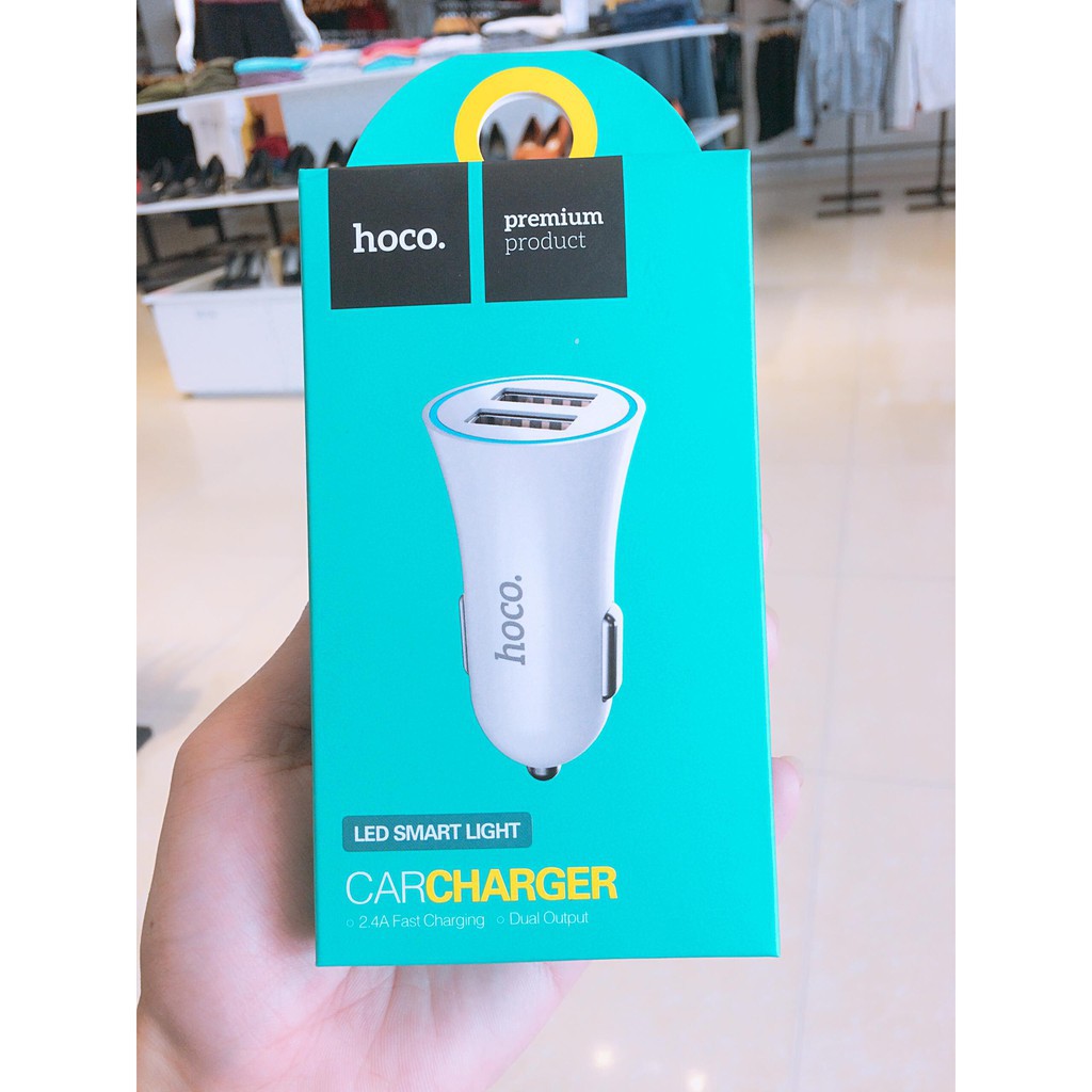 TẨU SẠC ÔTÔ Z1 2 CỔNG 2.1A - HOCO CHÍNH HÃNG BẢO HÀNH 6 THÁNG