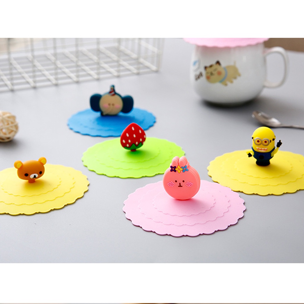 Nắp Đậy Ly Cốc Bằng Silicone - Kiểu Dáng Xinh Xắn