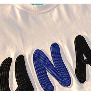 Áo thun ZHELIHANGFEI ngắn tay thêu chữ cá tính thời trang