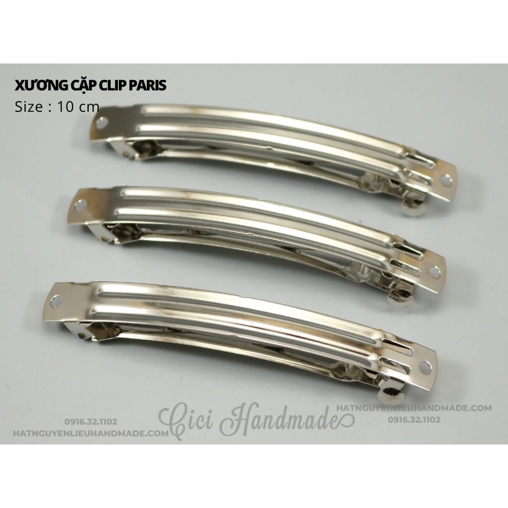 Phôi cặp / Xương cặp bấm tóc Clip Paris 3 chi tiết Cici Handmade hạt cườm nguyên liệu tự làm kẹp tóc cô dâu đính kết