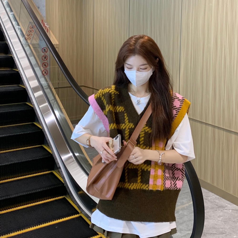 Áo len không tay dáng rộng màu sắc thời trang cho nữ