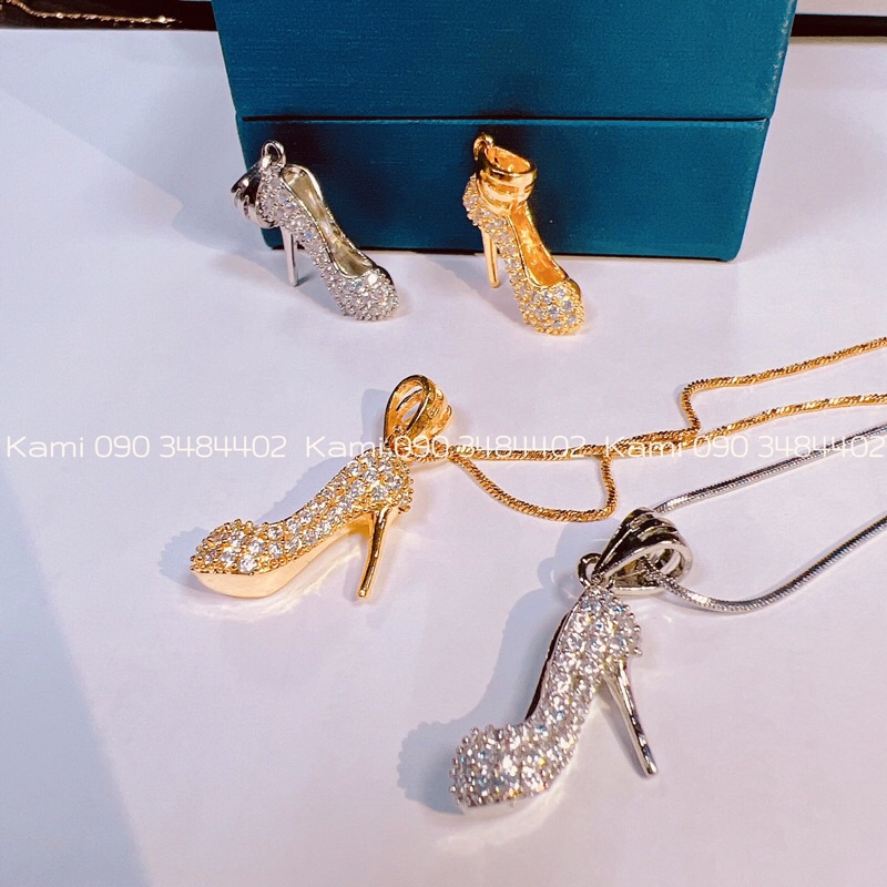 Dây chuyền và bông tai guốc đính đá siêu dễ thương Kami