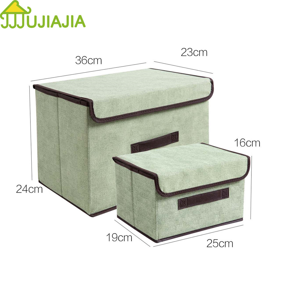 Bộ 2 Hộp JUJIAJIA Chất Liệu Vải Không Dệt Cỡ Lớn Thích Hợp Đựng Đồ Chơi Đa Dụng