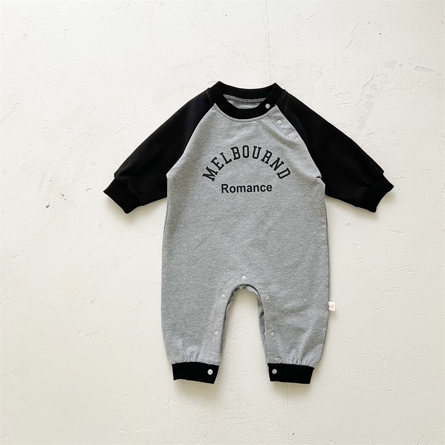 Bộ Áo Liền Quần Tay Dài Bằng Cotton Thời Trang Xuân Thu Cho Bé