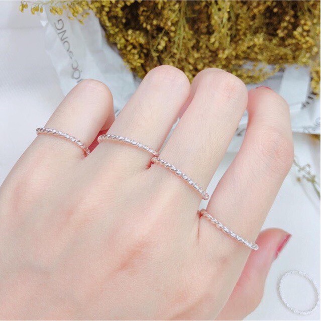 Nhẫn nữ bạc thật mẫu vặn xoắn nhỏ xinh cá tính - Kho sỉ bạc Nhất Linh