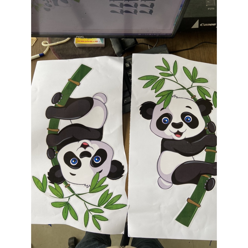 Tem Dán Xe Tải🐷𝑭𝑹𝑬𝑬𝑺𝑯𝑰𝑷🐷Gấu trúc Panda 🐷đủ các màu-phản quang