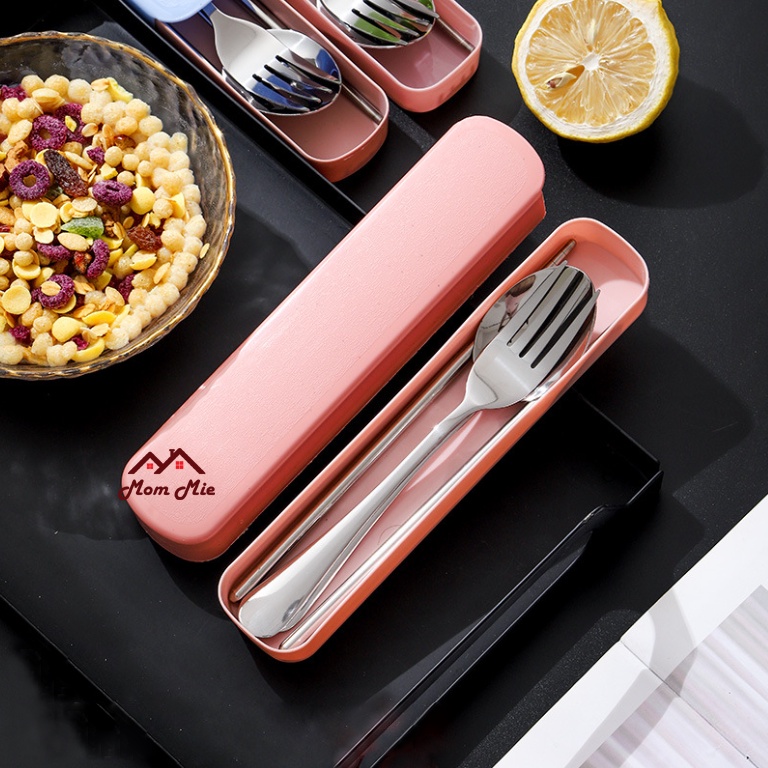 [Loại tốt] Hộp đựng muỗng đũa nĩa du lịch, văn phòng phong cách Hàn Quốc - N016